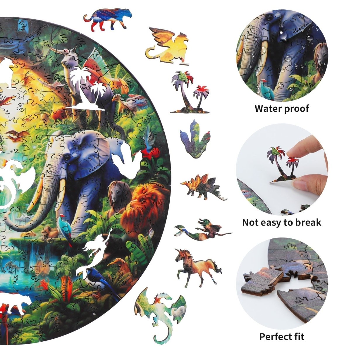 Wonderful Animals Wooden Jigsaw Puzzle - KAAYEE Puzzle