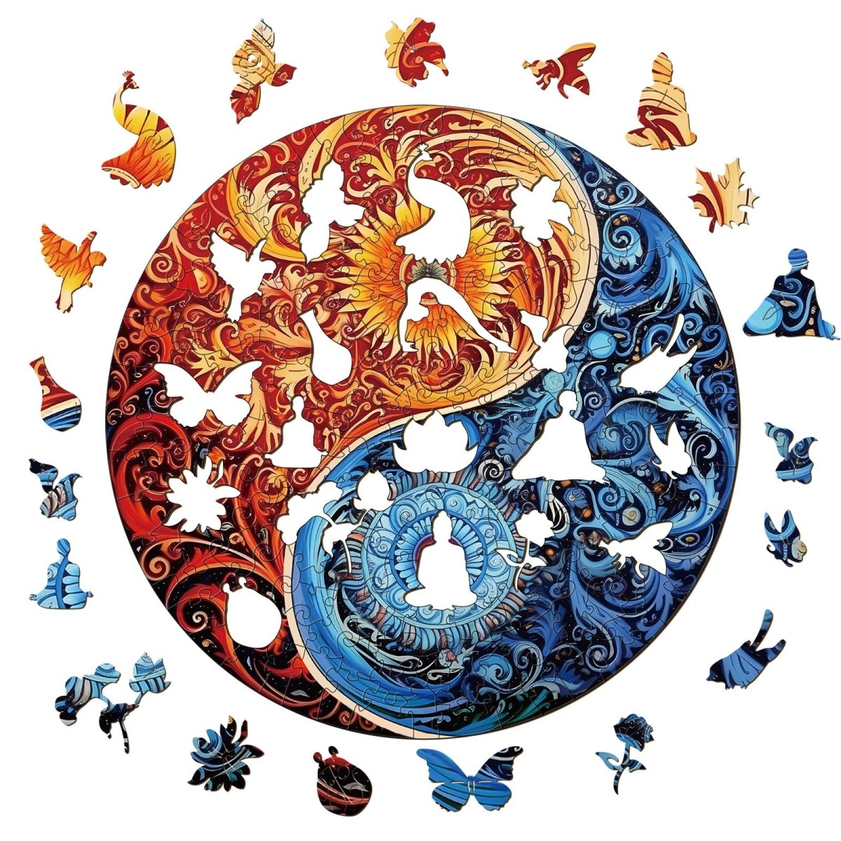 Yin Yang 2 Wooden Jigsaw Puzzle - KAAYEE Puzzle