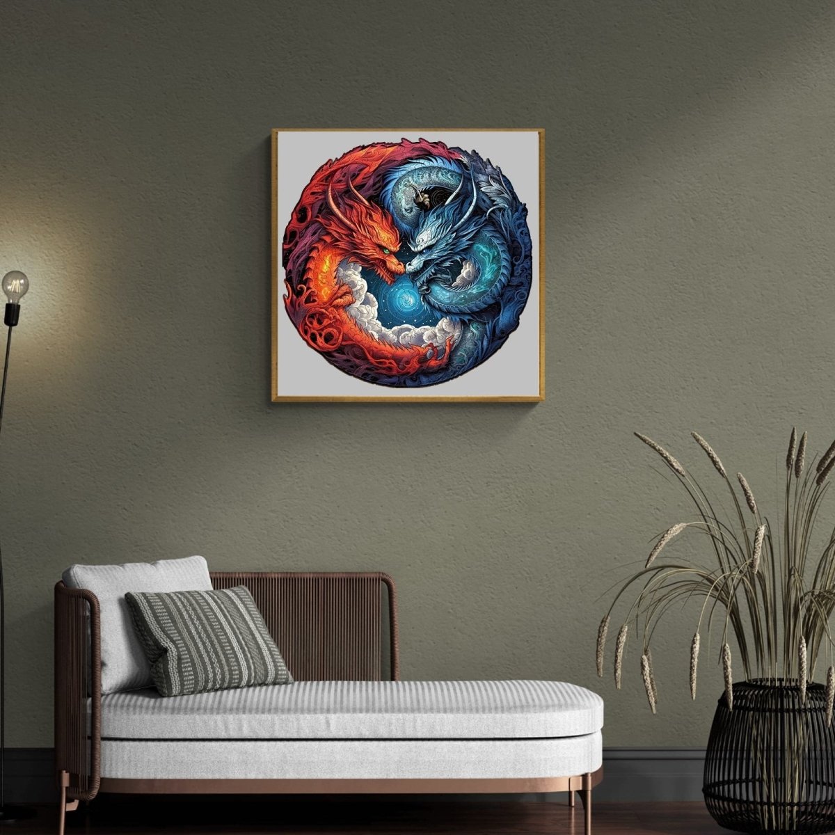 Yin Yang Dragon 2 Wooden Jigsaw Puzzle - KAAYEE Puzzle