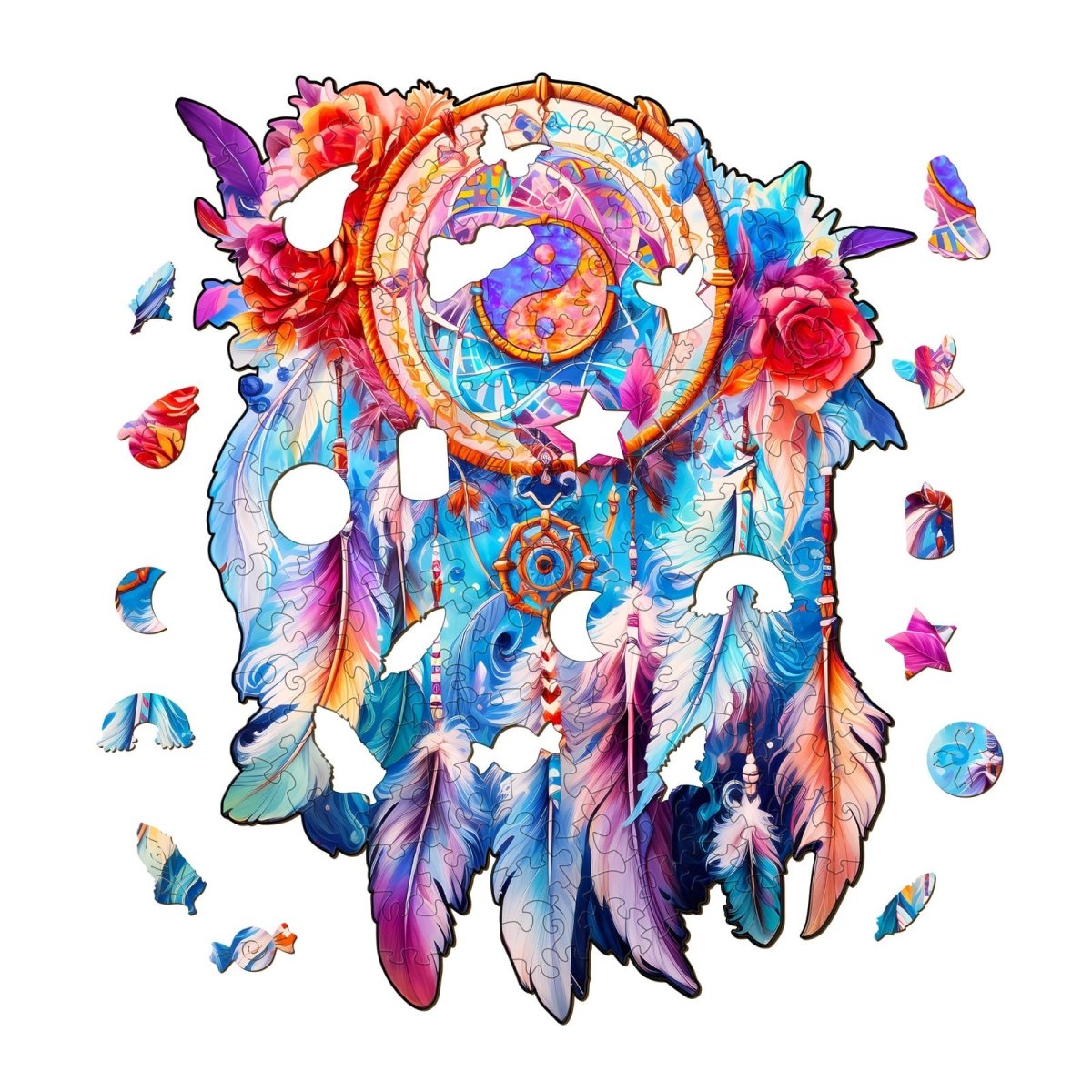 Yin Yang Dream Catcher Wooden Jigsaw Puzzle - KAAYEE Puzzle