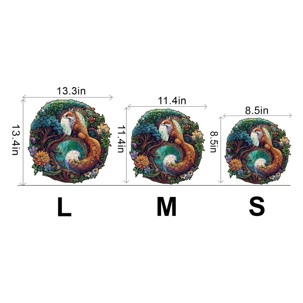 Yin Yang Fox 3 Wooden Jigsaw Puzzle - KAAYEE Puzzle