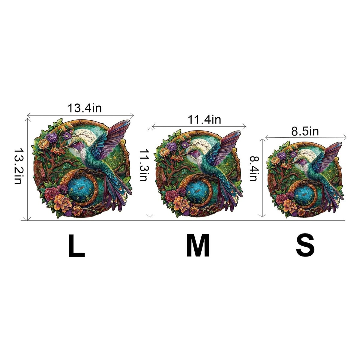 Yin Yang Hummingbird 2 Wooden Jigsaw Puzzle - KAAYEE Puzzle