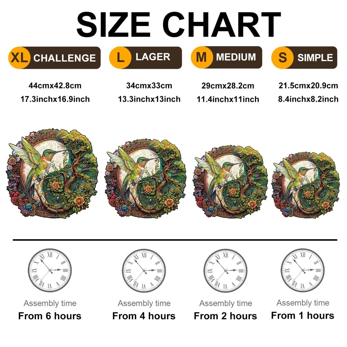 Yin Yang Hummingbird Wooden Jigsaw Puzzle - KAAYEE Puzzle