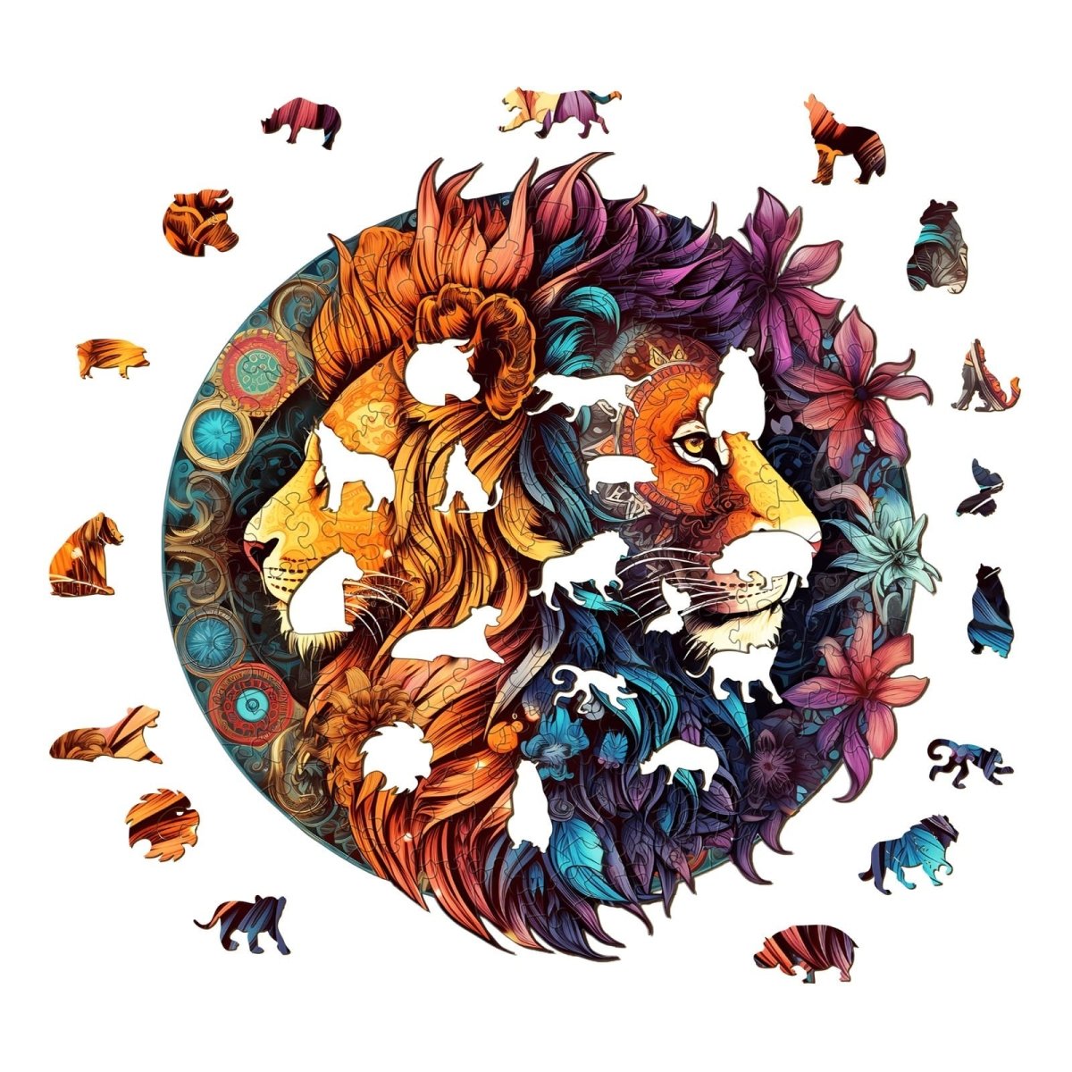 Yin Yang Lion 2 Wooden Jigsaw Puzzle - KAAYEE Puzzle