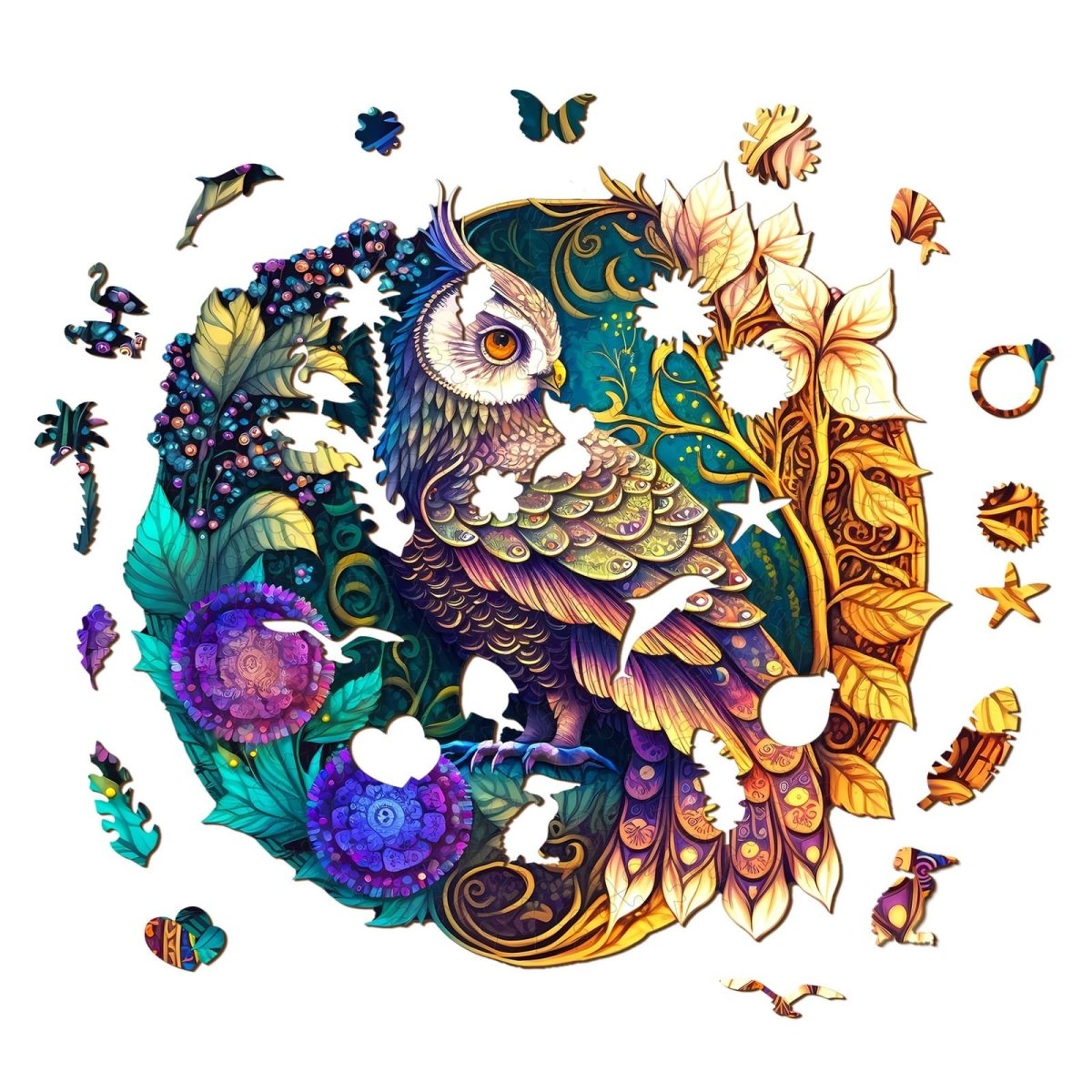 Yin Yang Owl 3 Wooden Jigsaw Puzzle - KAAYEE Puzzle