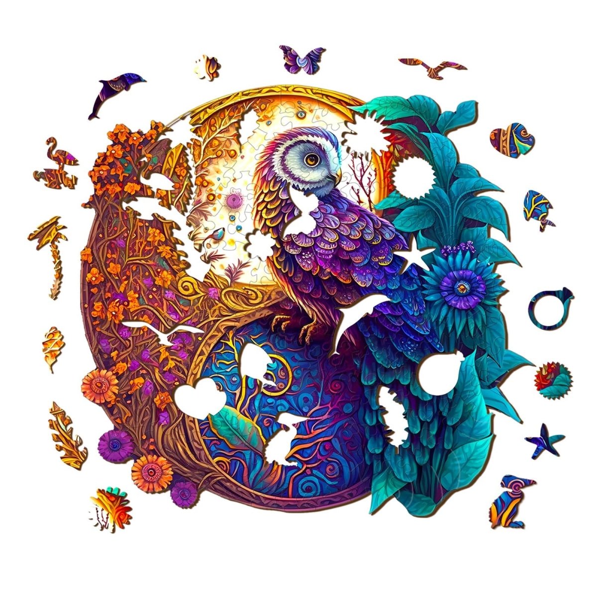 Yin Yang Owl Wooden Jigsaw Puzzle - KAAYEE Puzzle