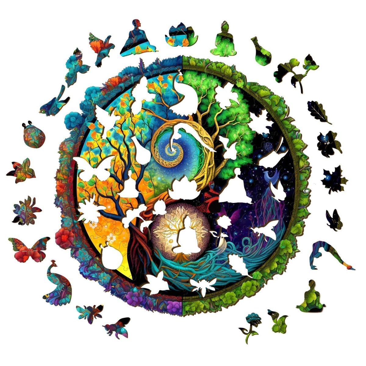 Yin Yang Tree of Life 2 Wooden Jigsaw Puzzle - KAAYEE Puzzle