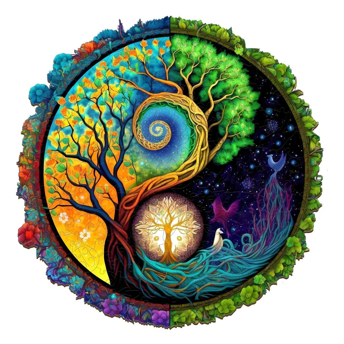 Yin Yang Tree of Life 2 Wooden Jigsaw Puzzle - KAAYEE Puzzle