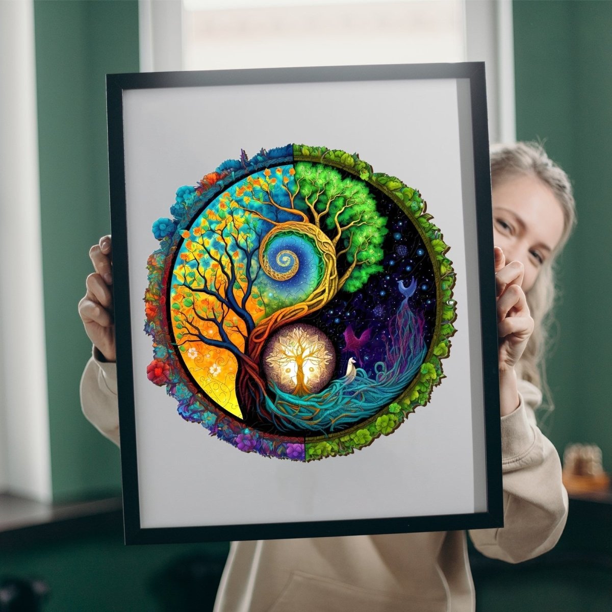 Yin Yang Tree of Life 2 Wooden Jigsaw Puzzle - KAAYEE Puzzle