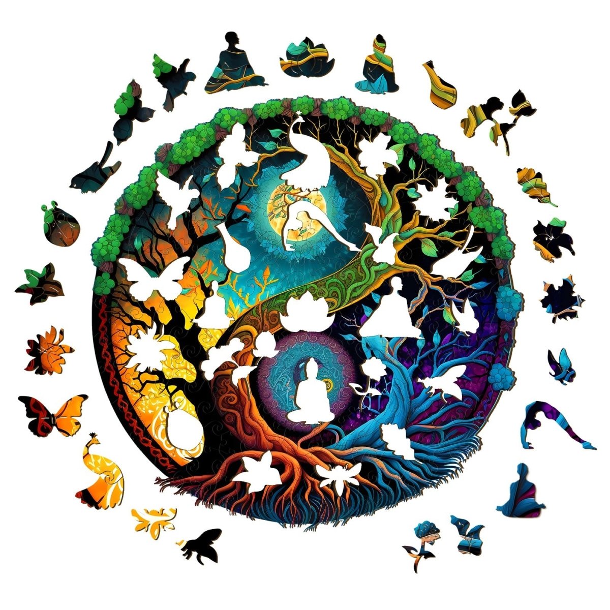 Yin Yang Tree of Life 3 Wooden Jigsaw Puzzle - KAAYEE Puzzle