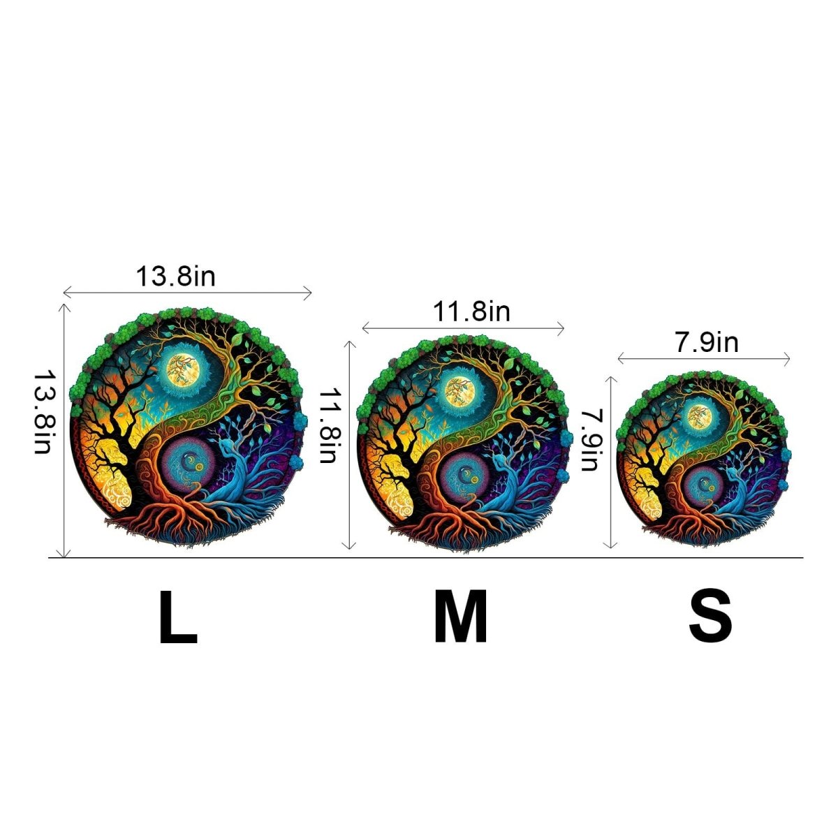 Yin Yang Tree of Life 3 Wooden Jigsaw Puzzle - KAAYEE Puzzle