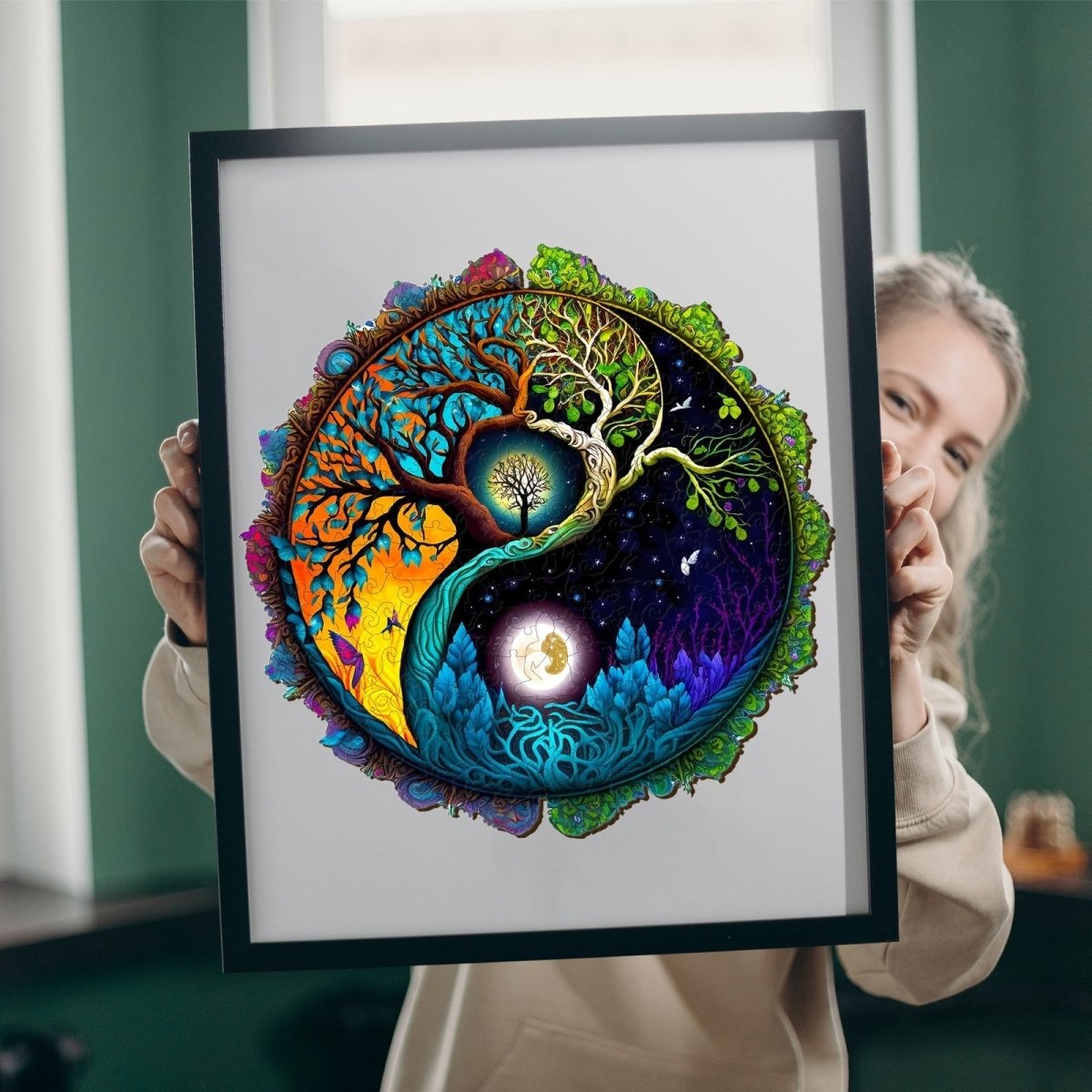 Yin Yang Tree of Life 4 Wooden Jigsaw Puzzle - KAAYEE Puzzle