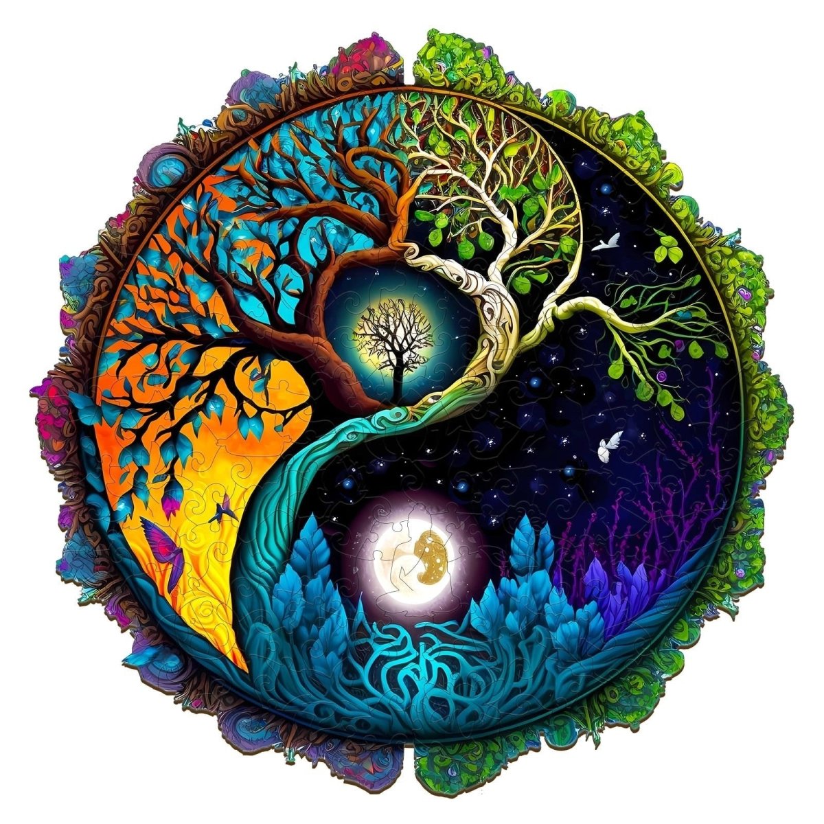 Yin Yang Tree of Life 4 Wooden Jigsaw Puzzle - KAAYEE Puzzle