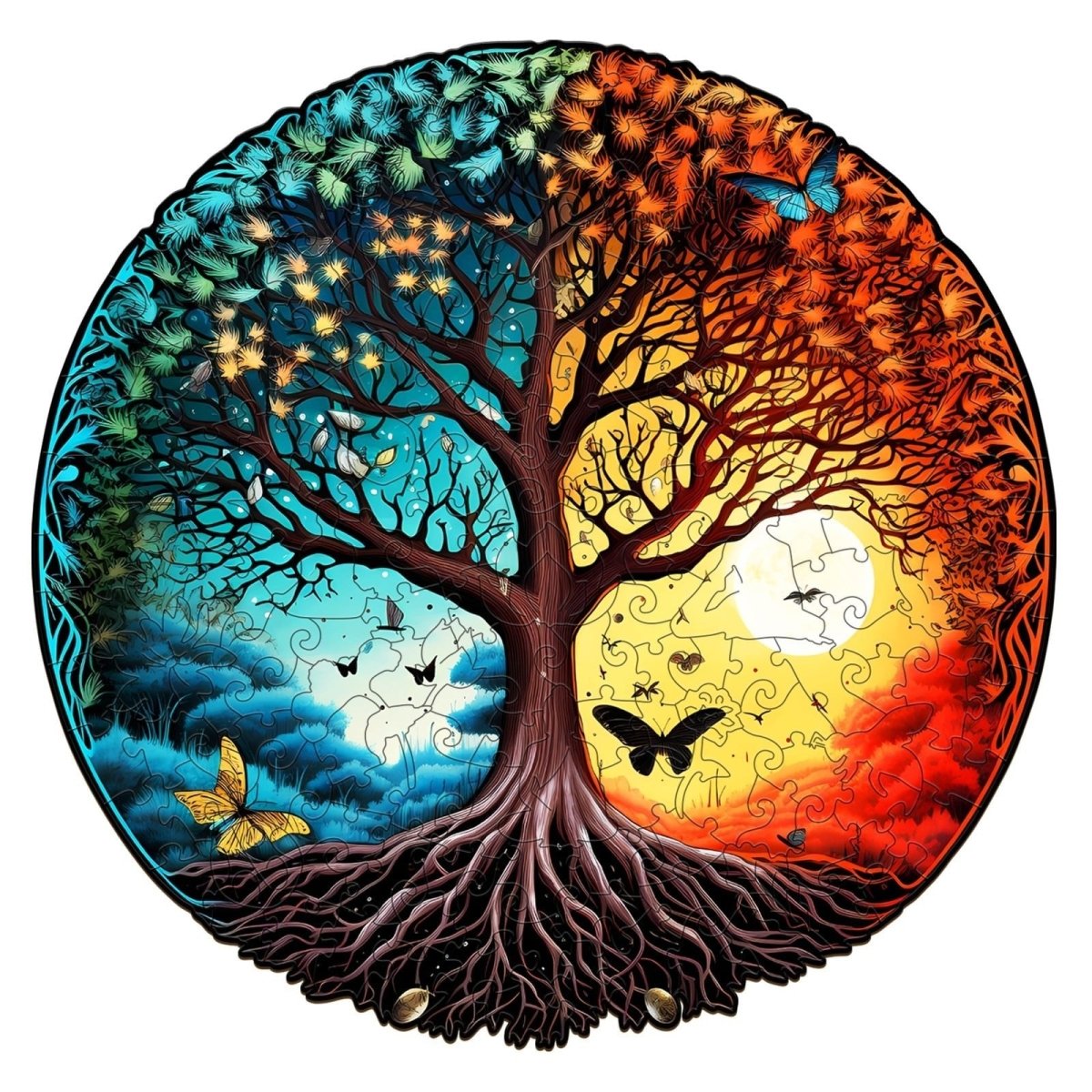 YIN YANG TREE OF LIFE 6 Wooden Jigsaw Puzzle - KAAYEE Puzzle