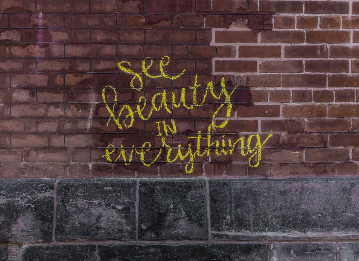 see beauty in everything painted on wall