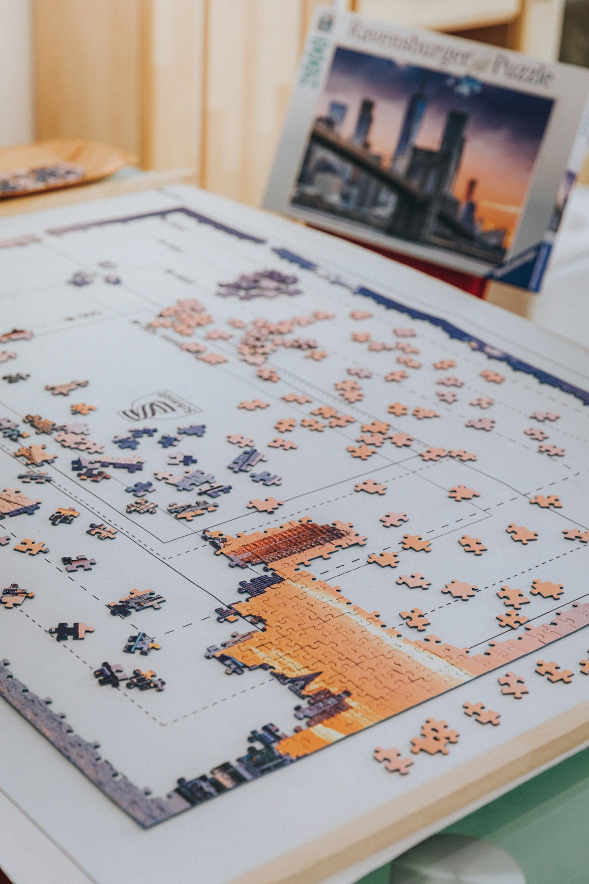 white and brown jigsaw puzzle