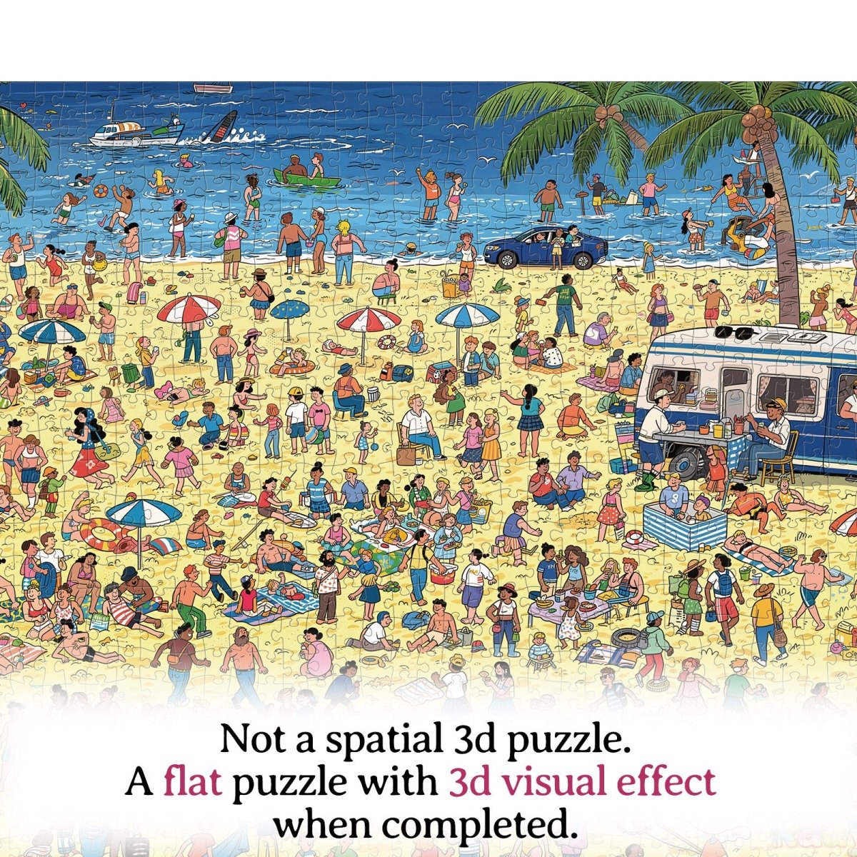 1000 - Piece Hidden Spot - the - Person Jigsaw Puzzle – Where’s Zoe? Beach Day - KAAYEE Puzzle