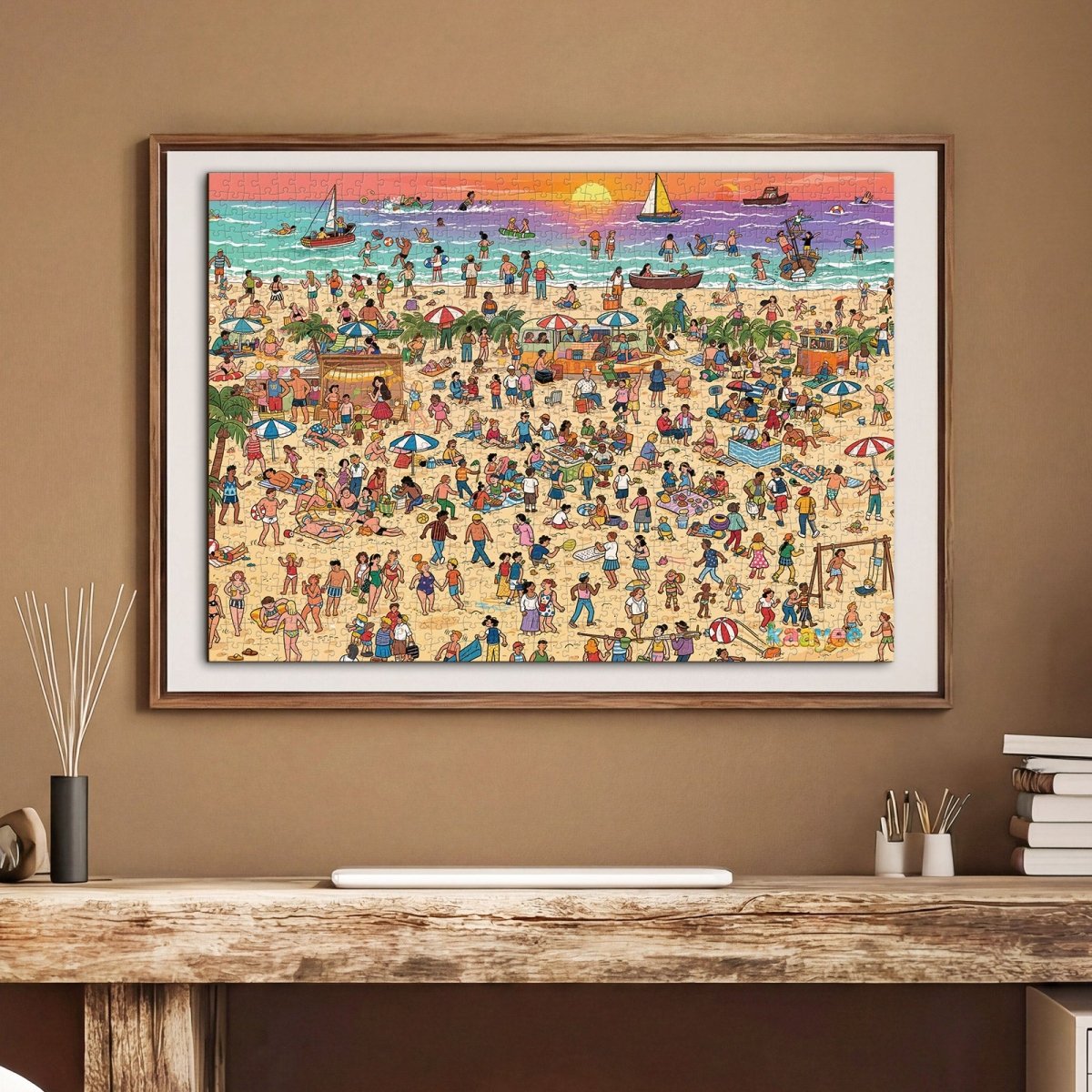 1000 - Piece Hidden Spot - the - Person Jigsaw Puzzle – Who's in Danger? Sunset Beach - KAAYEE Puzzle