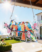 114 - piece Acrylic Jigsaw Puzzle Suncatcher - Blossom Songbirds - KAAYEE Puzzle