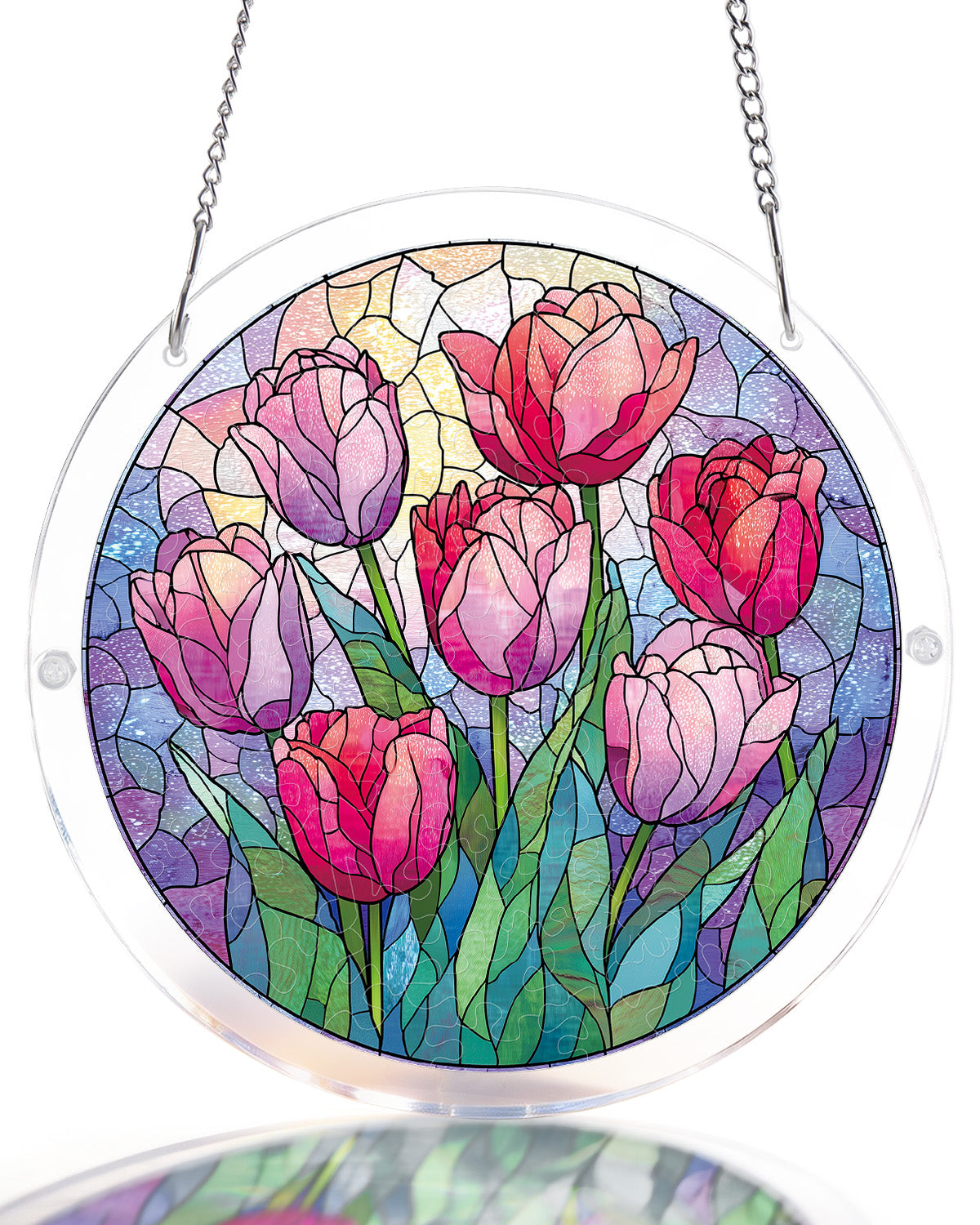 Morning Glow Tulips Light Suncatcher-Acrylic Window Art – KAAYEE Morning Glow Tulips Light Suncatcher-Acrylic Window Art – KAAYEE