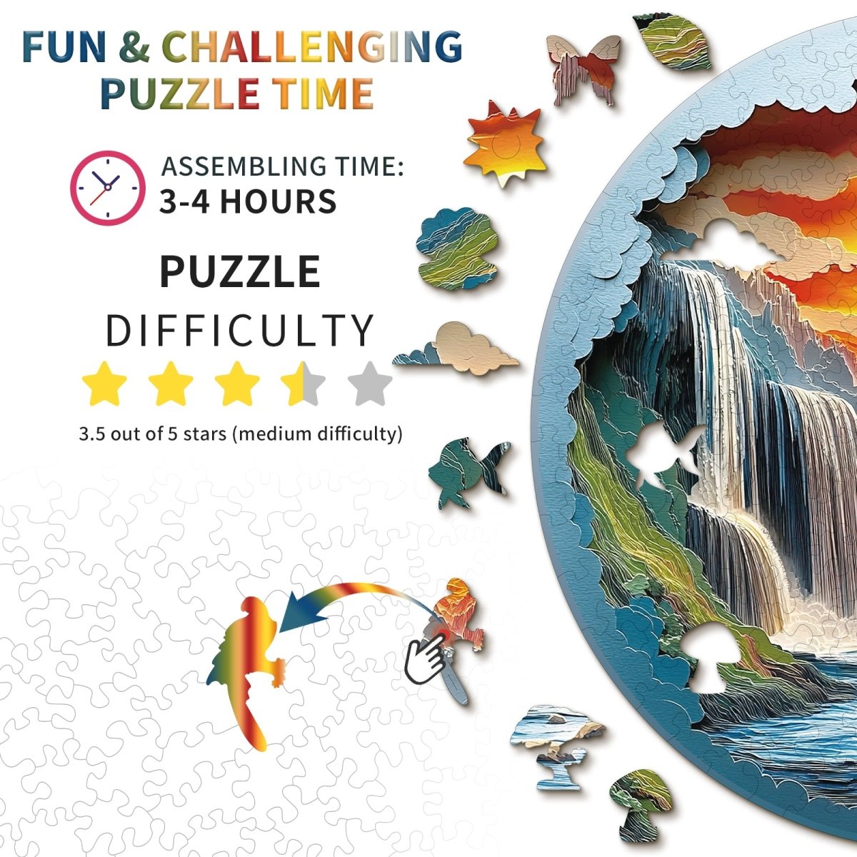 3D Beautiful Gorge Wooden Jigsaw Puzzle - KAAYEE Puzzle