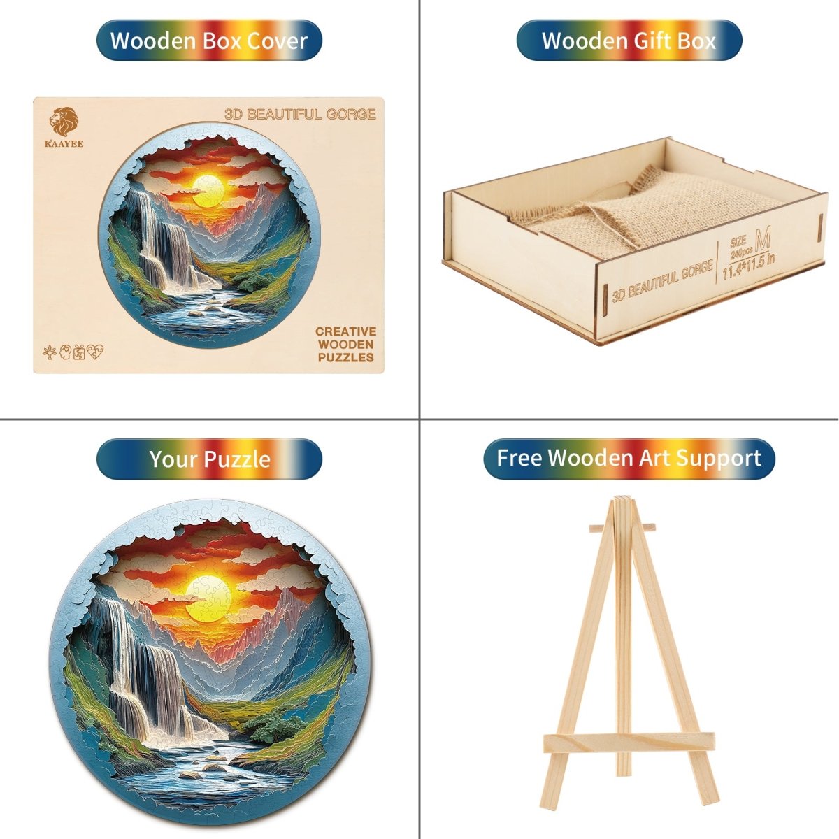 3D Beautiful Gorge Wooden Jigsaw Puzzle - KAAYEE Puzzle
