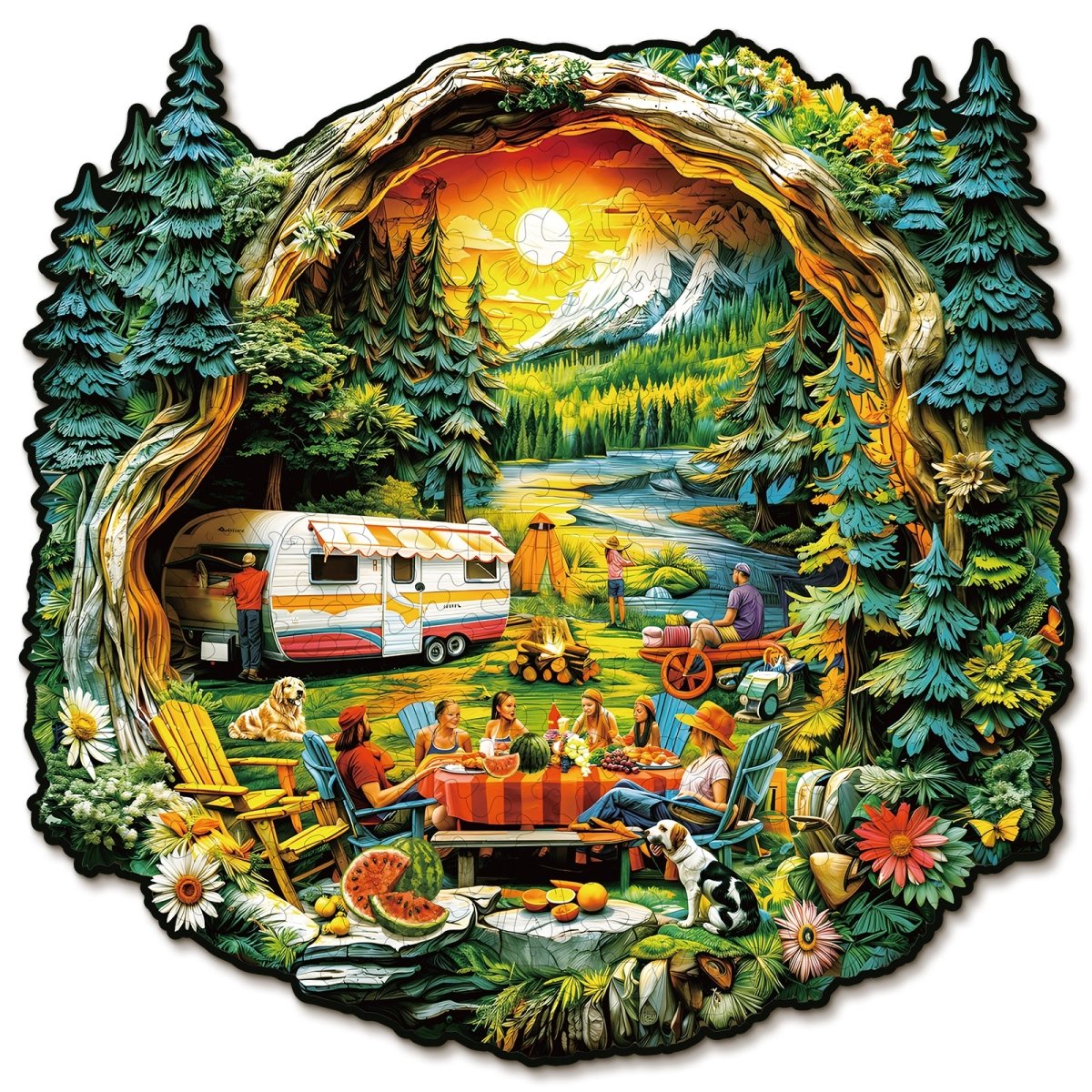 3D Comfortable Campsite Wooden Jigsaw Puzzle - KAAYEE Puzzle