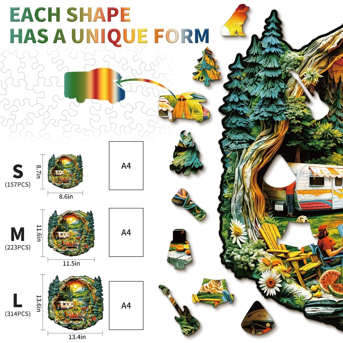 3D Comfortable Campsite Wooden Jigsaw Puzzle - KAAYEE Puzzle