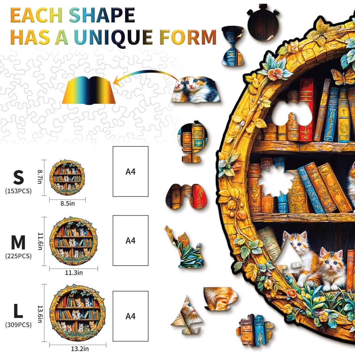 3D READERS PARADISE Wooden Jigsaw Puzzle - KAAYEE Puzzle