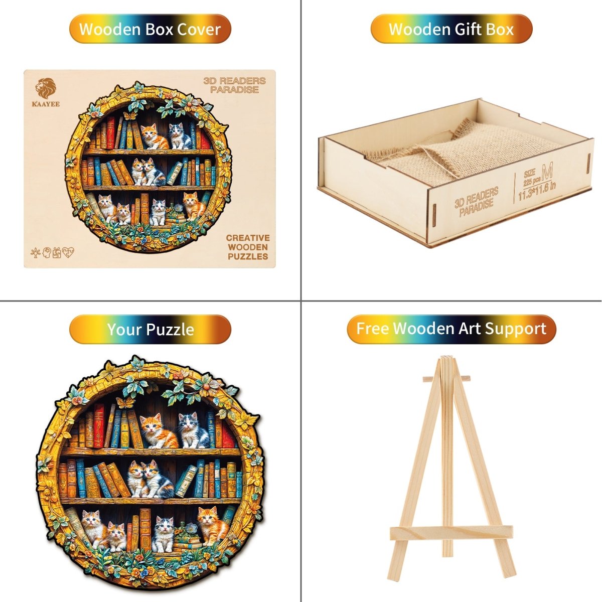 3D READERS PARADISE Wooden Jigsaw Puzzle - KAAYEE Puzzle