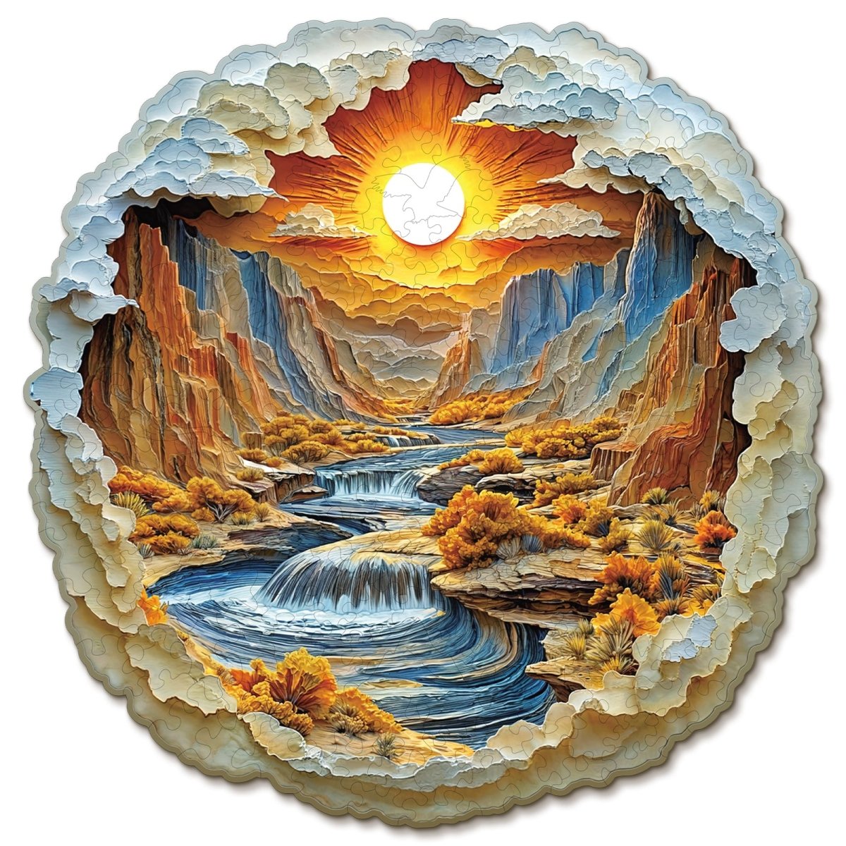 3D Rivers and Mountains Wooden Jigsaw Puzzle - KAAYEE Puzzle