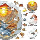 3D Sunset Light Wooden Jigsaw Puzzle - KAAYEE Puzzle