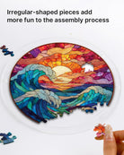 83 - piece Acrylic Jigsaw Puzzle Suncatcher - Chasing the Sun Sea - KAAYEE Puzzle