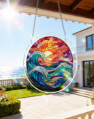 83 - piece Acrylic Jigsaw Puzzle Suncatcher - Chasing the Sun Sea - KAAYEE Puzzle