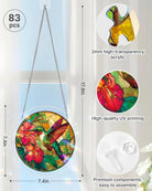 83 - piece Acrylic Jigsaw Puzzle Suncatcher - Emerald Flame Hummingbird - KAAYEE Puzzle