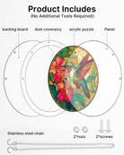 83 - piece Acrylic Jigsaw Puzzle Suncatcher - Emerald Flame Hummingbird - KAAYEE Puzzle