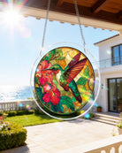 83 - piece Acrylic Jigsaw Puzzle Suncatcher - Emerald Flame Hummingbird - KAAYEE Puzzle