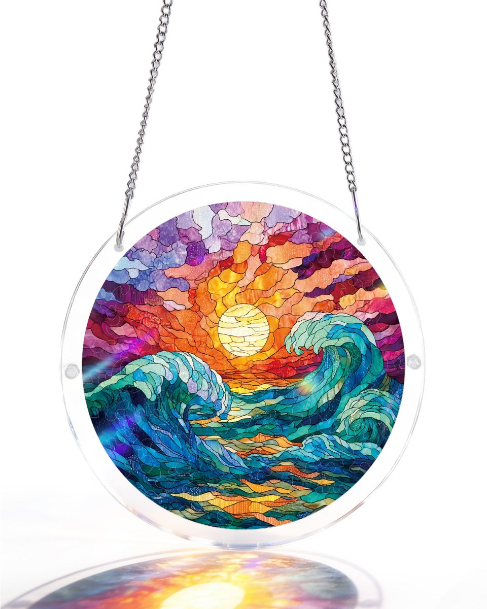 83 - piece Acrylic Jigsaw Puzzle Suncatcher - Golden Tide - KAAYEE Puzzle