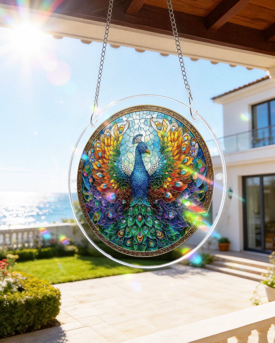 83 - piece Acrylic Jigsaw Puzzle Suncatcher - Peacock of Radiance - KAAYEE Puzzle