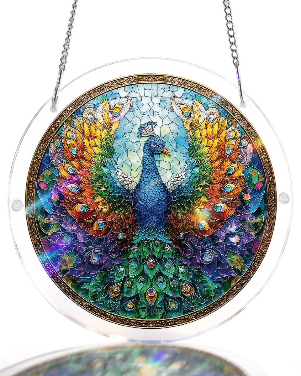 83 - piece Acrylic Jigsaw Puzzle Suncatcher - Peacock of Radiance - KAAYEE Puzzle