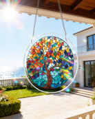 83 - piece Acrylic Jigsaw Puzzle Suncatcher - Tree of Luminous Leaves - KAAYEE Puzzle