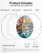 83 - piece Acrylic Jigsaw Puzzle Suncatcher - Tree of Luminous Leaves - KAAYEE Puzzle