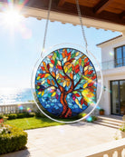 83 - piece Acrylic Jigsaw Puzzle Suncatcher - Tree of Radiant Glass - KAAYEE Puzzle