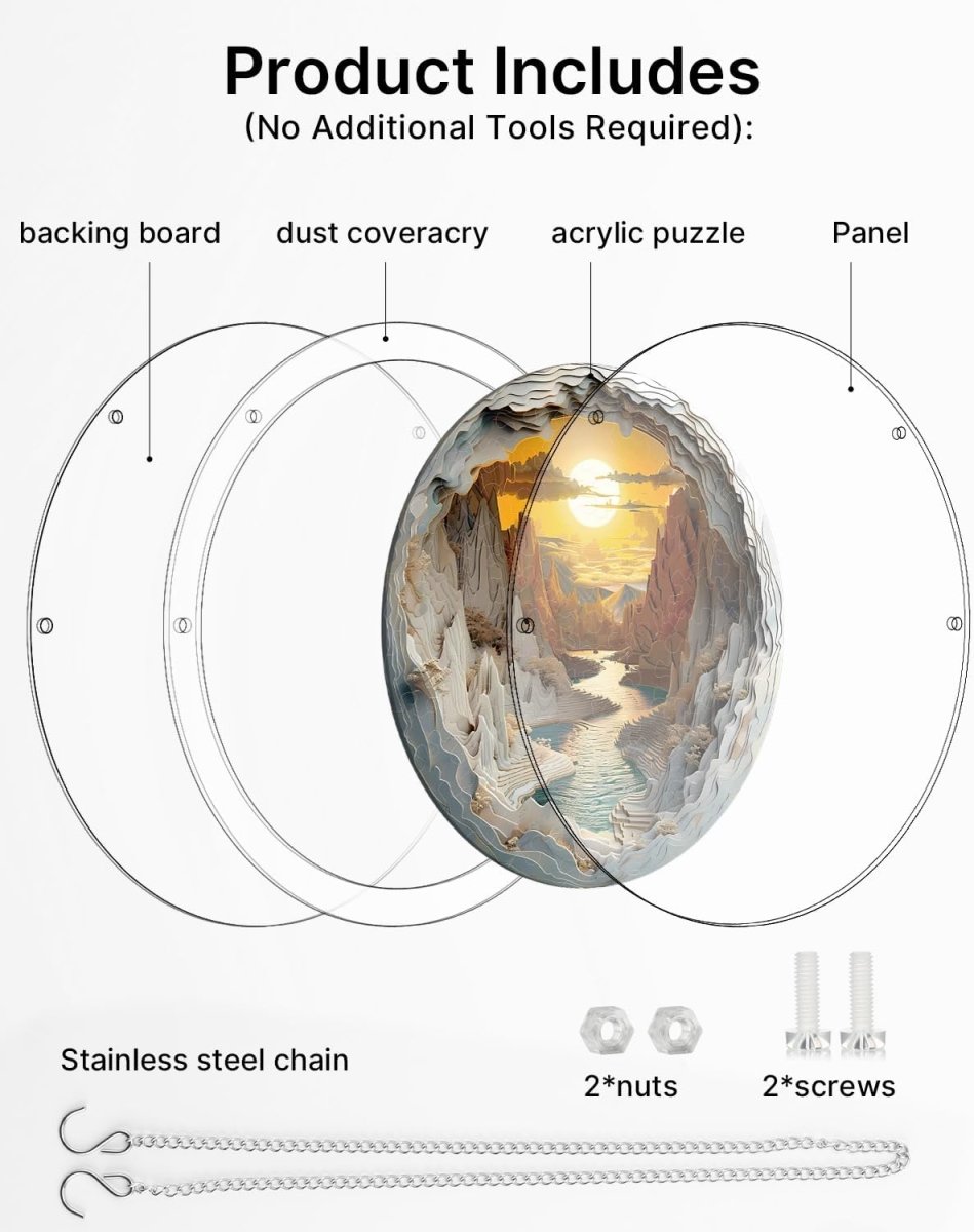 83 - piece Jigsaw Puzzle Acrylic Suncatcher - Sunset Canyon - KAAYEE Puzzle