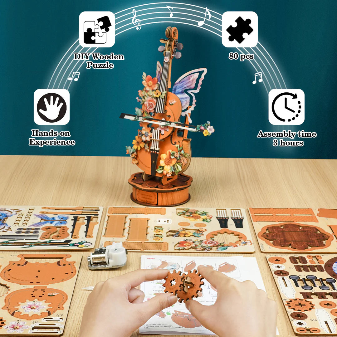 DIY Wooden Music Box, 3D Puzzle Craft Kit