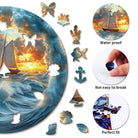 A sailboat in stormy seas Wooden Jigsaw Puzzle - KAAYEE Puzzle