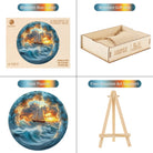 A sailboat in stormy seas Wooden Jigsaw Puzzle - KAAYEE Puzzle