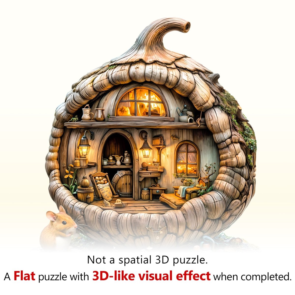 Acorn mouse Wooden Jigsaw Puzzle - KAAYEE Puzzle