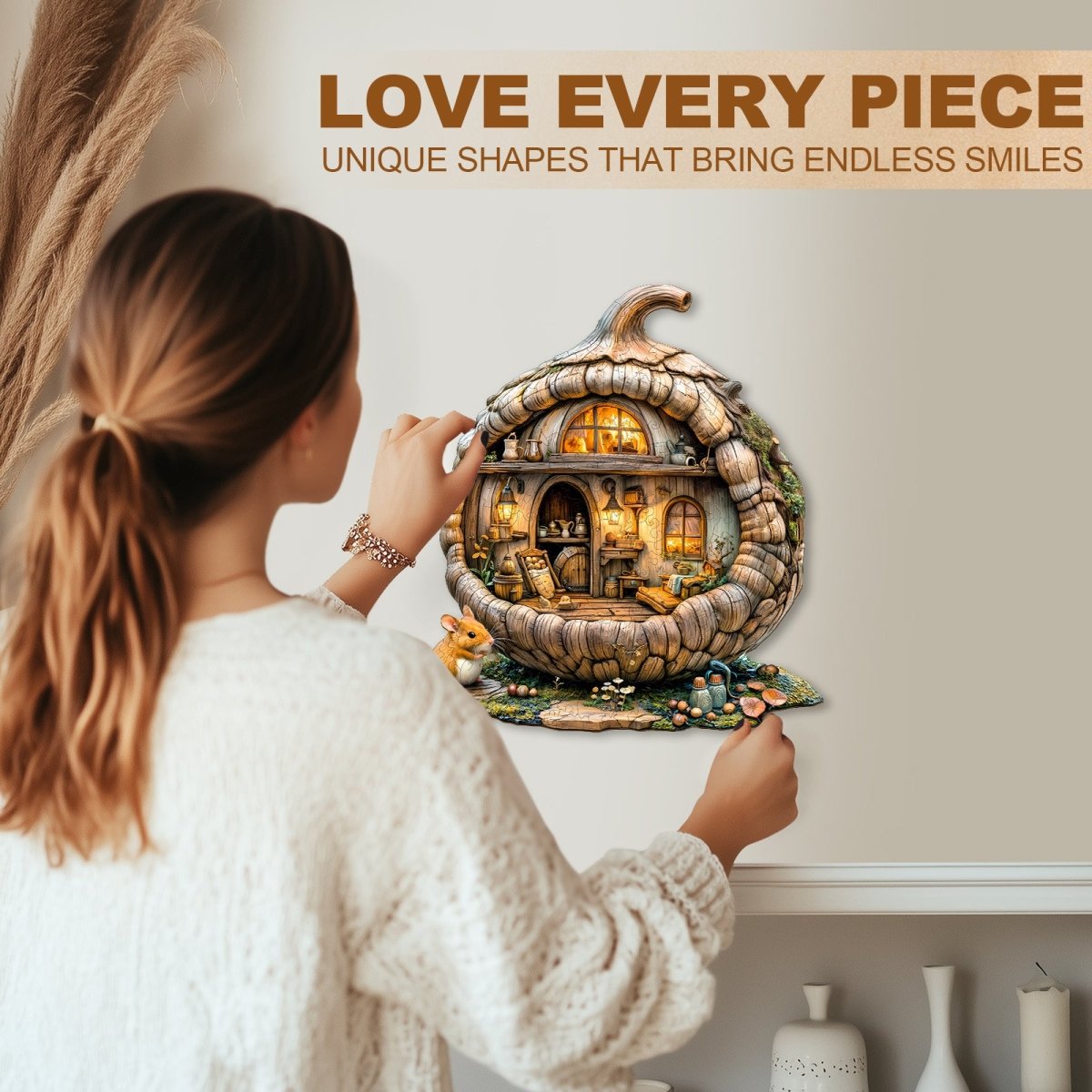 Acorn mouse Wooden Jigsaw Puzzle - KAAYEE Puzzle