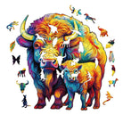 American Bison Family Wooden Jigsaw Puzzle - KAAYEE Puzzle